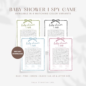 Baby Shower I Spy Game Card - Find the Baby Items, Printable Seek and Find Hidden Object Search Activity, Instant Download