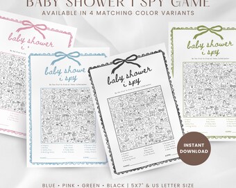 Juego de buscar y encontrar para baby shower: actividad imprimible (descarga instantánea en PDF)