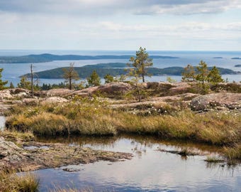 Grote landschapsmuurkunst voor woonkamer, print noordse kust, Still of the Land
