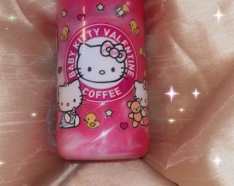 Charming Hello Kitty Snow Globe Tumbler| Handmade| Valentine’s Day Gift| Baby Gift| Hello Kitty Fan Gift