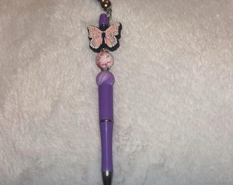 Beaded Butterfly Pen with Tassel - Whimsical Home Decor, Set of 4