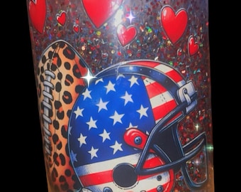 Snow Globe Football Tumbler - Game Day Glitter Cup