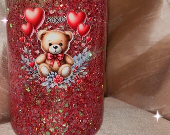 Love Bear Snow Globe Tumbler | Valentine's Day Gift