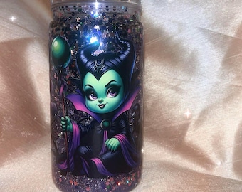 Enchanting Maleficent Snow Globe Tumbler - Unique Disney Villain Cup for Fans, Handwash Only, Perfect Gift