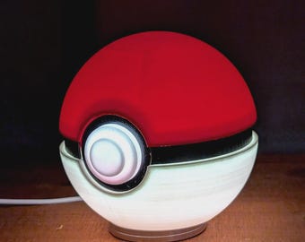 Pokeball Night Light: Gamer Room, and kids desk decor friendly