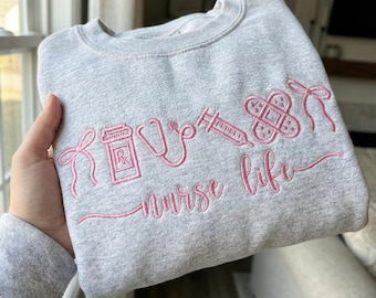 Nurse Life Embroidery Design | Nurse Icons Machine Embroidery File | Cute Nurse Sweatshirt Embroidery | Nurse Gift PES DST