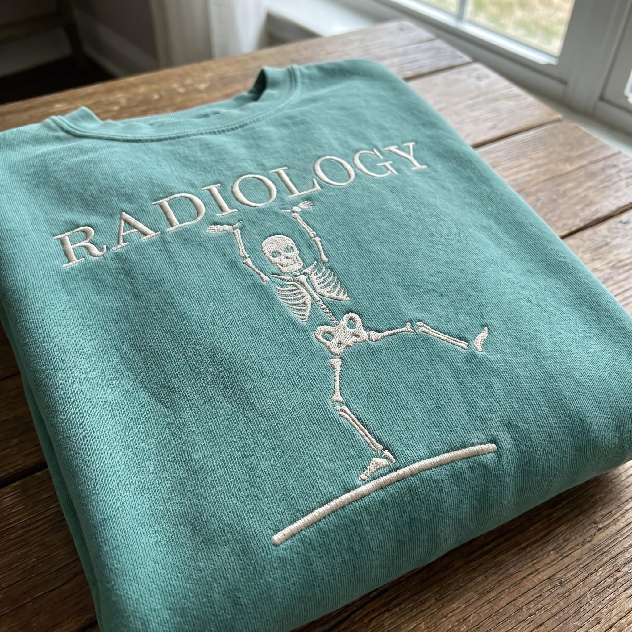 Radiology Skeleton Embroidery Design | Funny X Ray Tech Skeleton ...