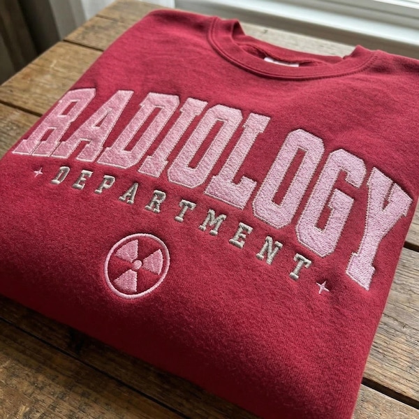 Radiology Department Embroidery Design | X Ray Tech Machine Embroidery File | Radiology Gift Shirt & Sweatshirt PES DST