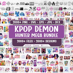 KPop Demon Hunters PNG Clipart Bundle, Saja Boys, Huntrix Fans (Digital Download)