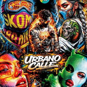Pack urbano calle street wear +180 PNG halftone DTF DTG - Semitonos pro