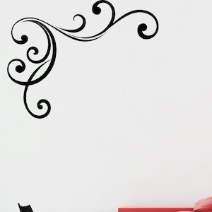 Corners Wall Decal, Scroll Decor, Swirl Design, Set of 2, Decorative Wedding Shower, Home Decoration, Baroque Artwork, Old World Gift Art