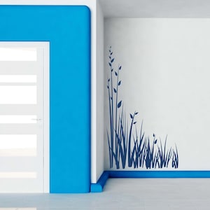 Grass Wall Decal, Bucolic Grass Wall Decor, Grass Silhouette for baseboards, Corner Decals, Tall Grasses Wall Art, Botanical Wall Sticker