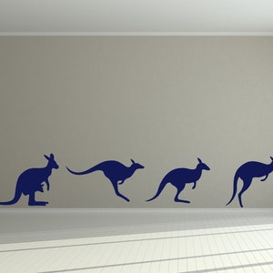 Kangaroo Wall Decals, set of Jumping Animal Stickers, Australia Art, Kangaroos Design Vinyl Sticker, Australian Decor, Down Under Wall Art