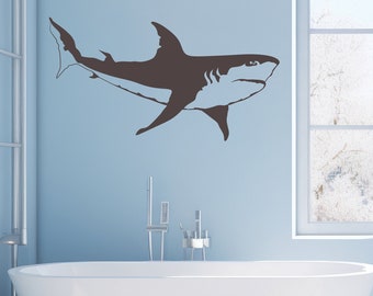 Great White Shark Decal, Shark Stickers, Shark Wall Decor, Shark Wall Art, Shark Week, Ocean Art, Coastal Artwork, Beachy Decorations
