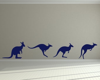 Kangaroo Wall Decal, Birthday Party Decoration, Australia Art, Kangaroos Design Vinyl Sticker, Home Design, Baby Shower Nursery Gift Artwork