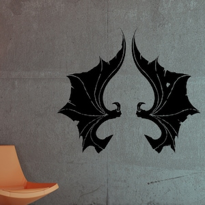 Decoración de alas de dragón, calcomanía de alas de dragón, arte de pared de alas de murciélago, decoración de pared de murciélago, alas de vampiro, diseño de fantasía, calcomanías góticas