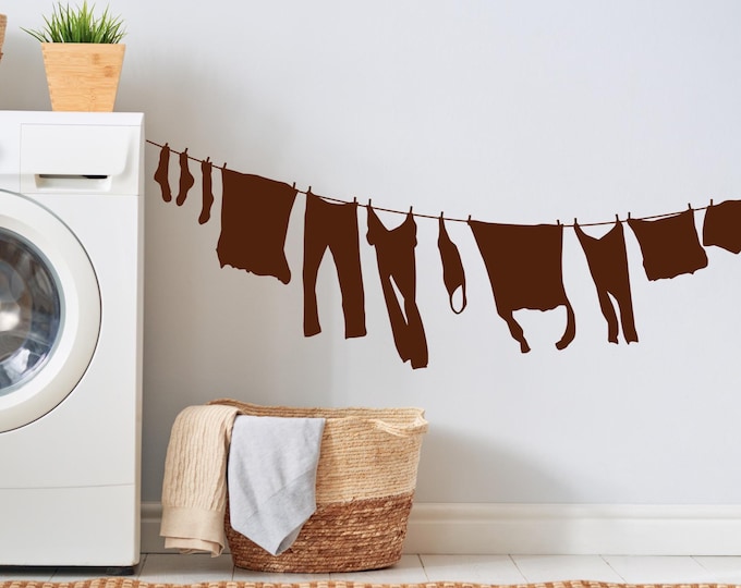 Laundry Wallpaper, Laundry Room Wallpaper, Black and White Wallpaper ...