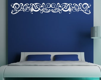 Decorative Design, Swirls Wall Decor Horizontal Wall Art, Old World Art, Scroll Vinyl Sticker, Home Artwork, Curly Modern Wall Art