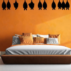 Bats Wall Art, Hanging Bats Wall Decal, Bat Wall Decor, Gothic Bat Design, Spooky Bats Decoration, Vampire Bat Artwork, Halloween Bat Decor