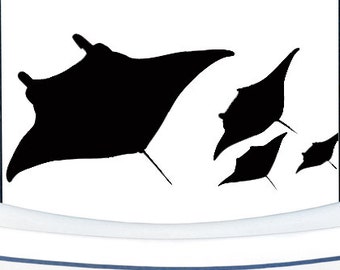 Manta Ray Wall Decal, Underwater Sea Life, Boho Marine Decor, Peaceful Coastal Art, Wanderlust Accent, Stingray Ocean Animal