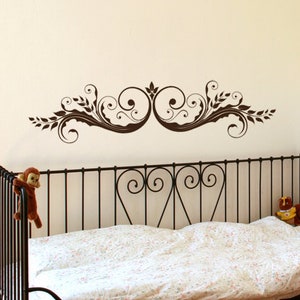 Old World Wall Decal, Horizontal Wall Art, French Market Art, Swirls Wall Decor, Vintage Style Sticker, Home Decor Gift, Scroll Design