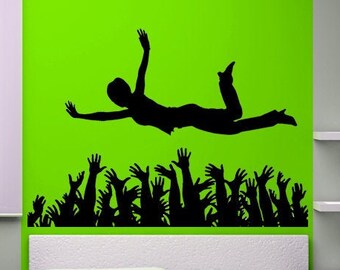 Crowd Wall Decal, Concert Decor, Event Decoration, Fight Artwork, Audience Vinyl Sticker, Home Design, Birthday Party Gift, Decorative Art