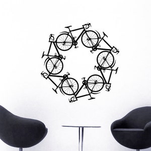 Bicycle Art, Medallion Wall Decal, Bike Store Window Dispaly, Ceiling Decoration, Birthday Party Gifts, Sticker, Home, Kid's Bedroom Decor