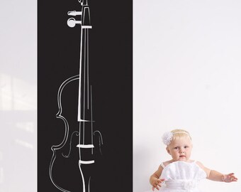 Cello Silhouette, Orchestra Decsign, Cello Wall Art, Vinyl Decal, Vinyl Sticker, Wall Decor, Home Decor, School Decoration, Music Decor