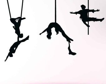 Trapeze Artist, Cirque du Soleil, Circus Decal, Circus Decorations, Trapeze Stickers, Trapeze Wall Decor