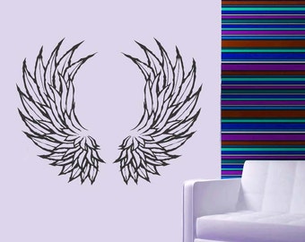 Angel Wings Decal, Wings Wall Art, Wing Vinyl Sticker, Angel Wings Backdrop, Background, Home Decor, Tween Room Decor, Feather Decal