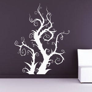 Burtonesque Tree, Swirl, Halloween Decorations, Vine, Branch, Branches Vines Decal, Vinyl Sticker, Home, Office Art, Holiday, Bedroom Decor image 2