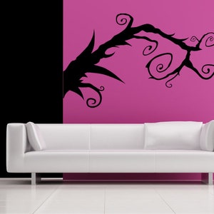 Vine wall decal that mimics organic tendrils reaching outward, blending gothic romance with nature-inspired grace to create a stunning focal point.