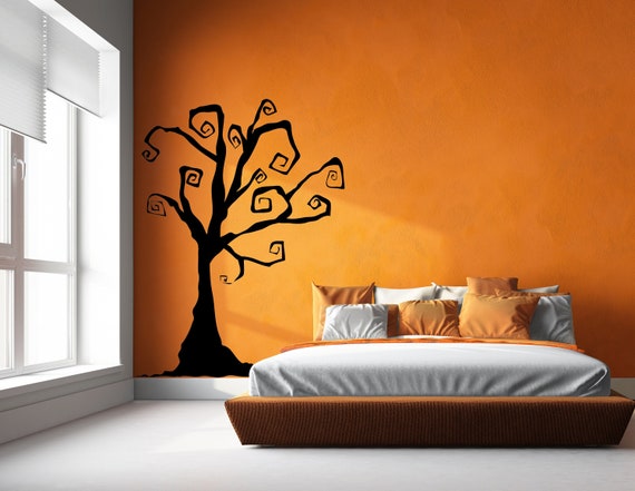 Tree Wall Decal, Twisted Branches Decor, Gothic Branch Designs, Spooky Trees Art, Haunted House Decor, Halloween Decoration