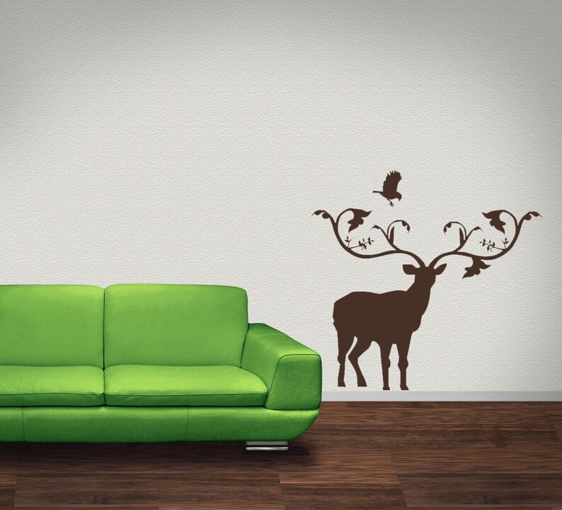 Wall Decal Nursery Reindeer Sticker Office Vinyl Christmas Decorations Home Art Deer Antlers Dorm Decor Buck Decorative Design