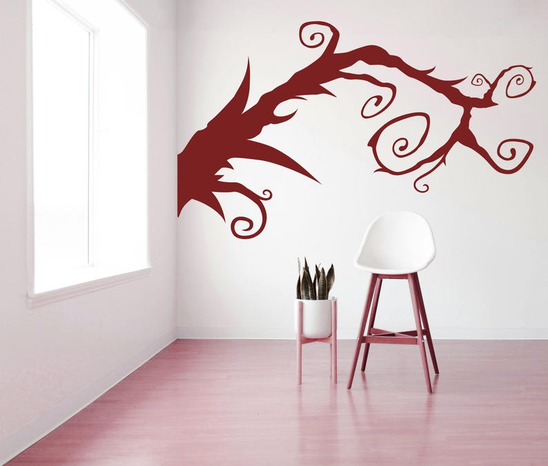 Gothic wall art with flowing vine-like branches and organic spirals, inspired by nature’s wild beauty and dramatic charm.