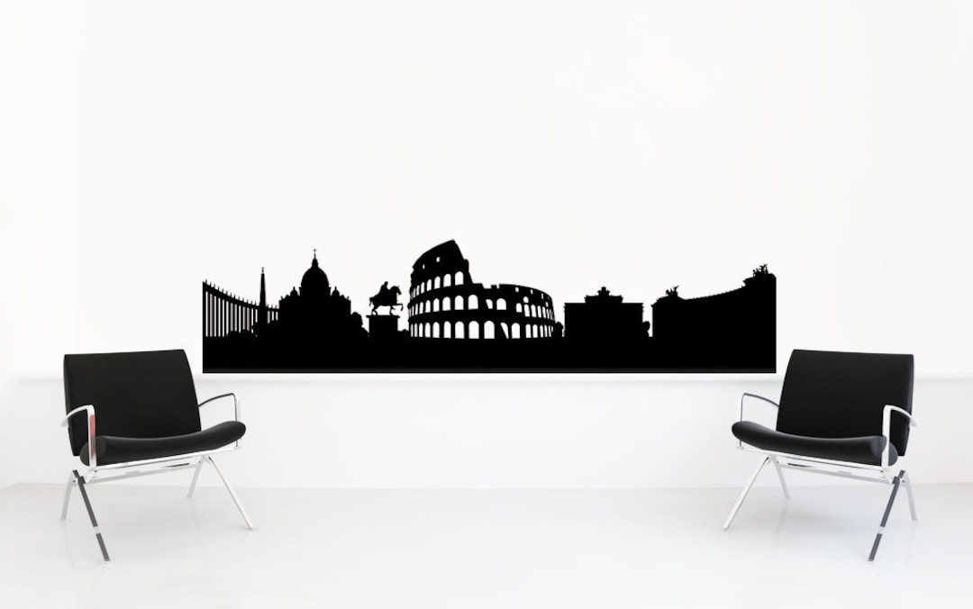 Rome Skyline, Rome Map, Italy Design, Roman Wall Art, Skyline Decal, Ancient Rome Vinyl Sticker