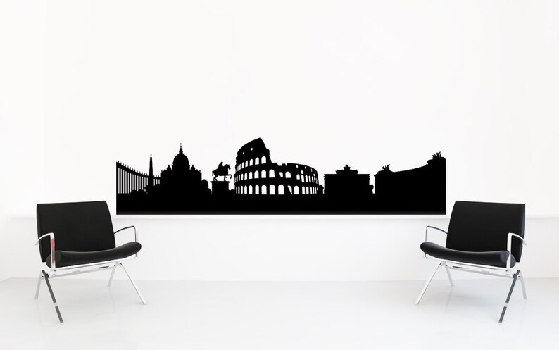 Rome Skyline Italy Wall Art Decal Ancient Sticker Vinyl Home Bedroom Office Dorm Decor
