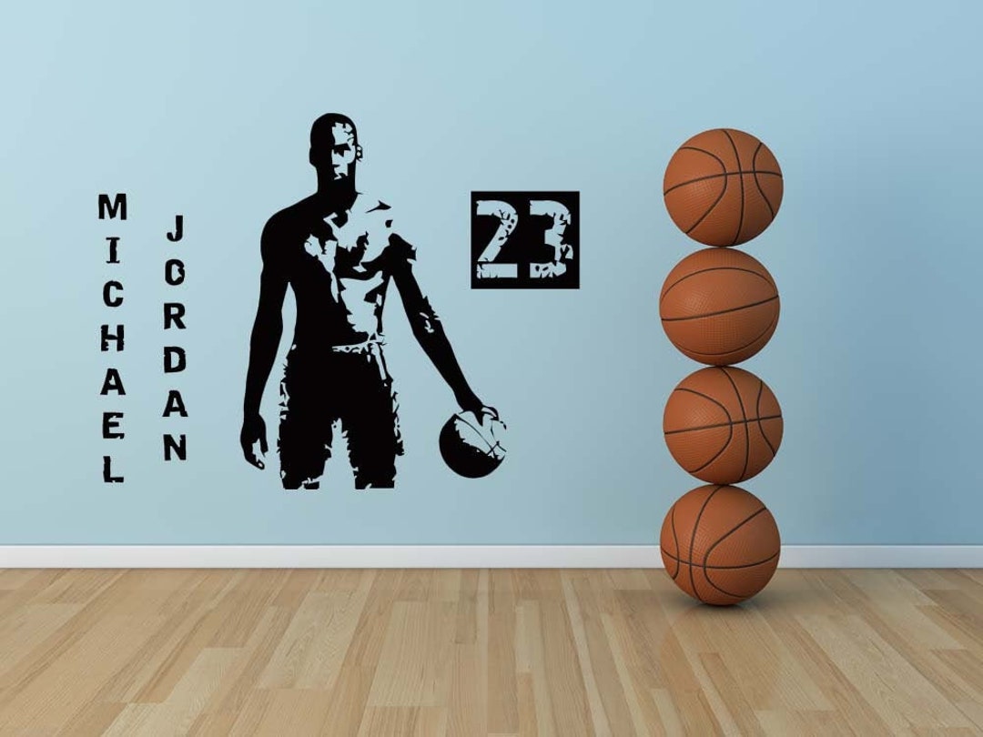 Michael Jordan Wall Decal Basketball Decor Birthday Party Etsy