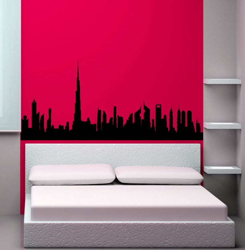 Dubai Skyline Decal Wall Decor United Arab Emirates Uae Art Sticker Office Home