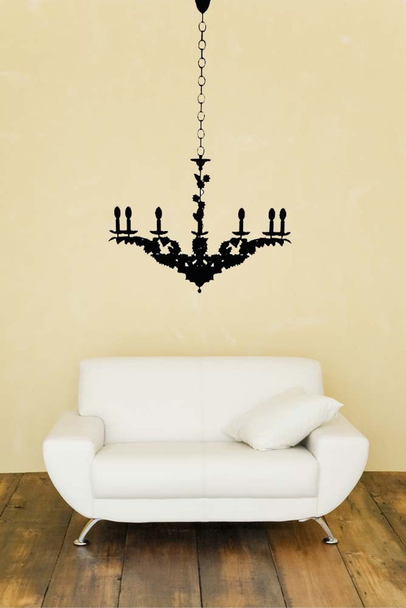 Hanging Chandelier Chandelier Wall Art Home Decor Chandelier Decal Lodge Wall Art Castle Decor Candle Decor Goth Gothic Wall Decal