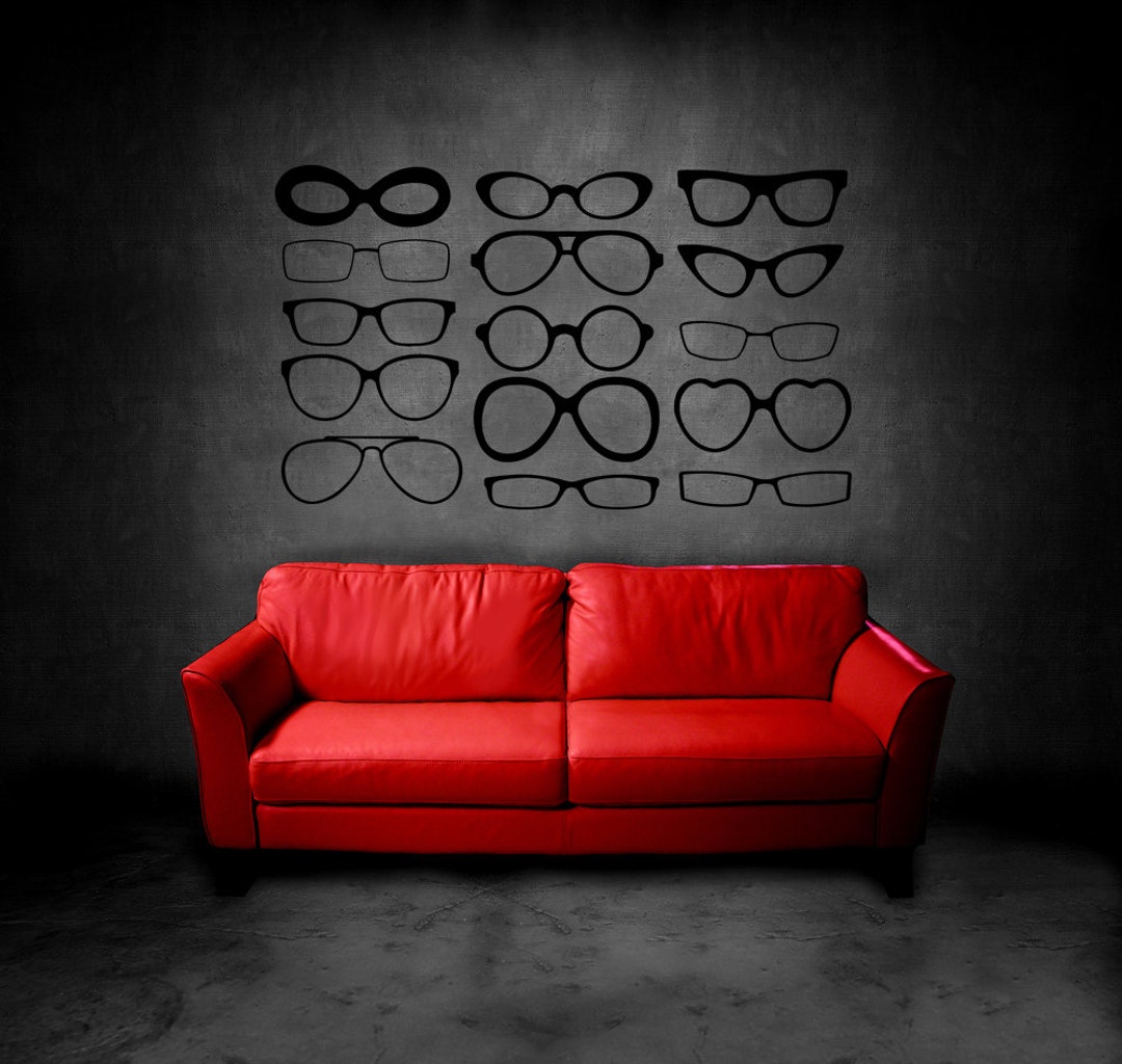 Eye Glasses Wall Decal, Eye Frames Artwork, Office Decor, Optometrist