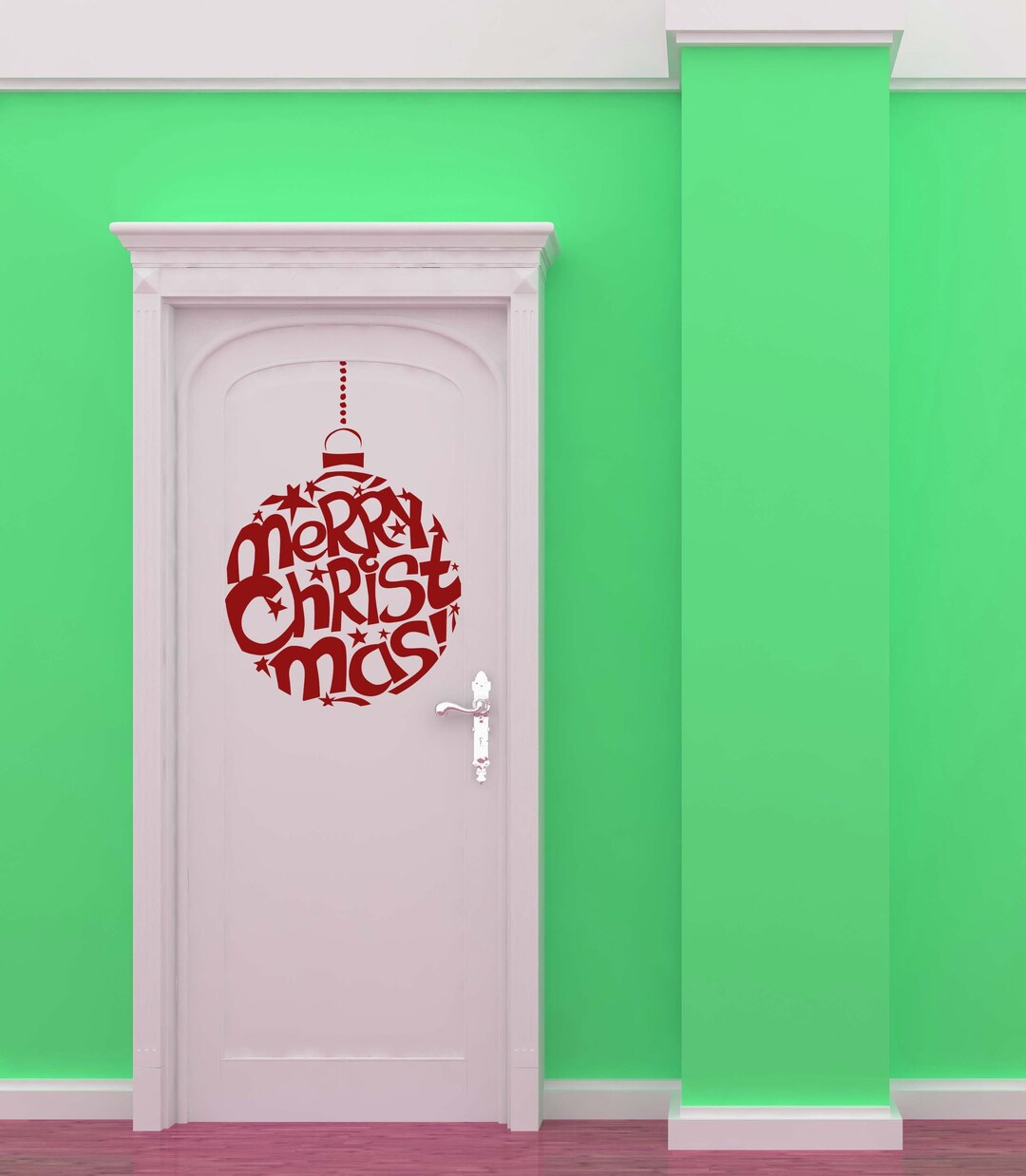 Christmas Tree Ornament Wall Decal Xmas Design Star Etsy