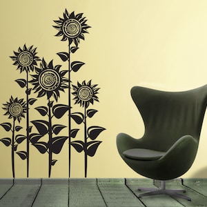 Sunflower Decal, Boho Sunflowers Wall Art, Sunflower Sticker, Sunflowers Vinyl Decals, Sunflower Baby Shower, Sunflowers Kitchen Decor