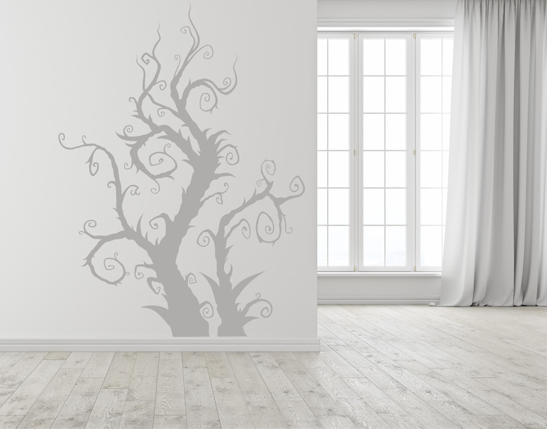 Fantasy tree decal that reflects the kind of artwork found in old storybooks, where forests feel alive and full of untold stories.