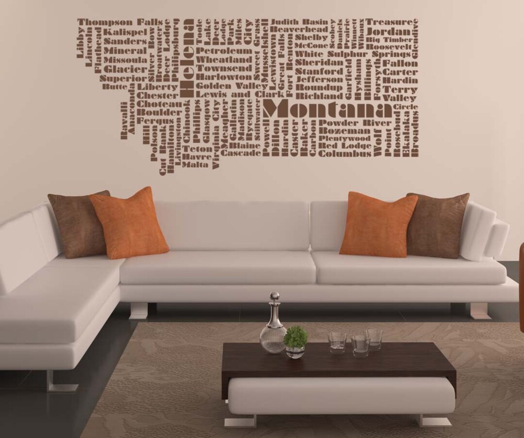 Montana Word Cloud, Helena, Wall Art, Montana Decal, State, Vinyl Wall