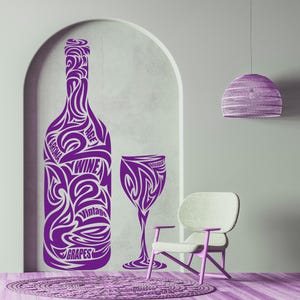 Wine Wall Art, Wine Wall Decor, Wine Bottle Wall Art, Wine Glass Wall Art, Wine Decals, Home Bar Decor, Wine Cellar Decor, Wine Lover Gifts