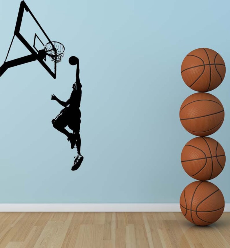 Basketball Decor, Basketball Decal, Basketball Party Decorations, Kids Room Decor, Sports Decor, Home Wall Art image 1
