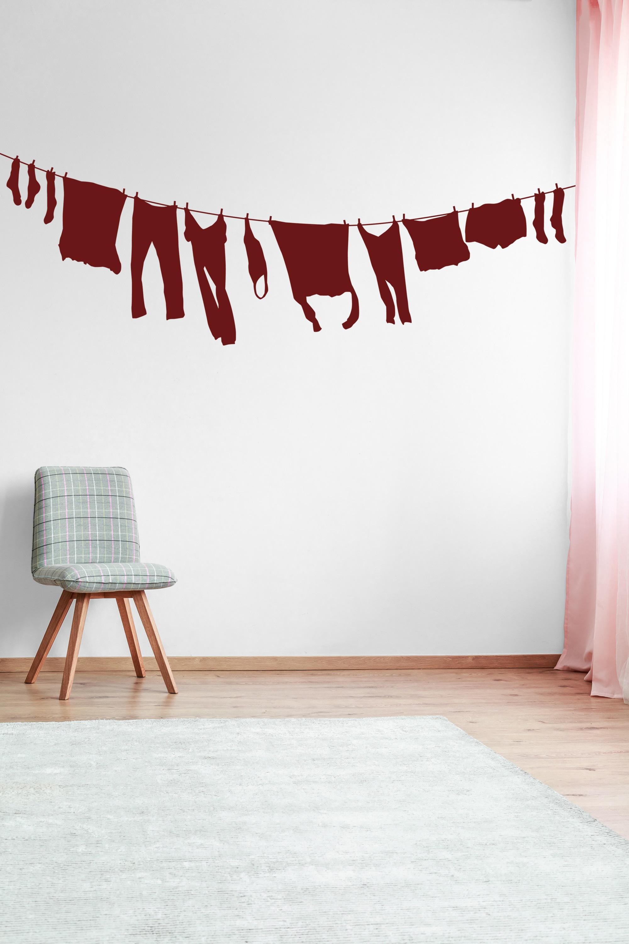 Laundry Room Wall Decal, Clothesline Design, Farmhouse Art, Hanging ...