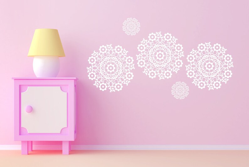 Medallion Decal Set Of 5 Doily Doilies Ceiling Medallion Etsy