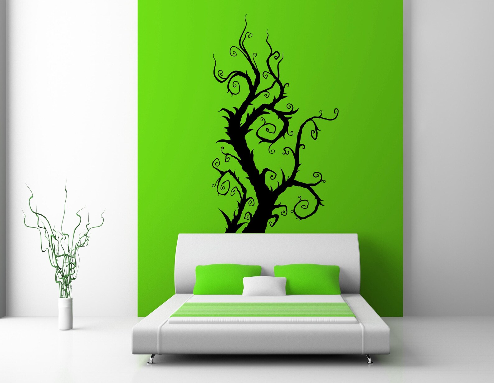 Devious Tree Sticker Tree Branch Decal, Gothic Vines Sticker, Branches Design, Whimsical ...